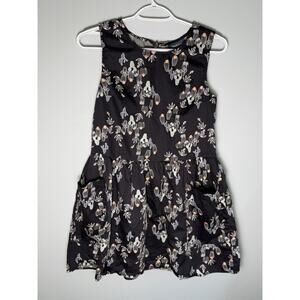 Modcloth Dress Womens Small Black Cactus Print Short Mini Pocket Western Rodeo
